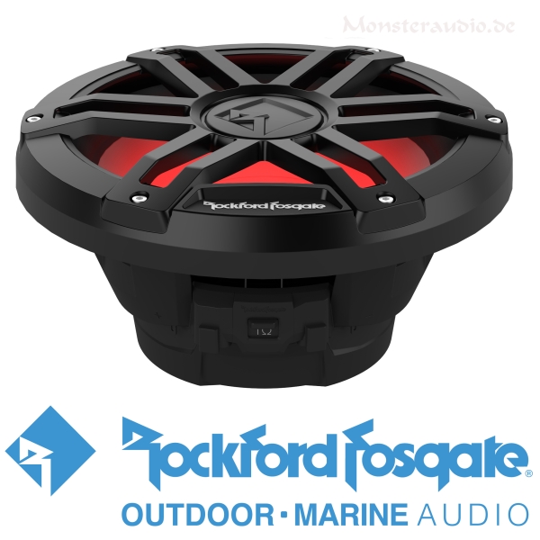 Rockford M1 Color Optix Marine Subwoofer 30cm 1200 Watt M1D2-12B schwarz mit LED-Beleuchtung